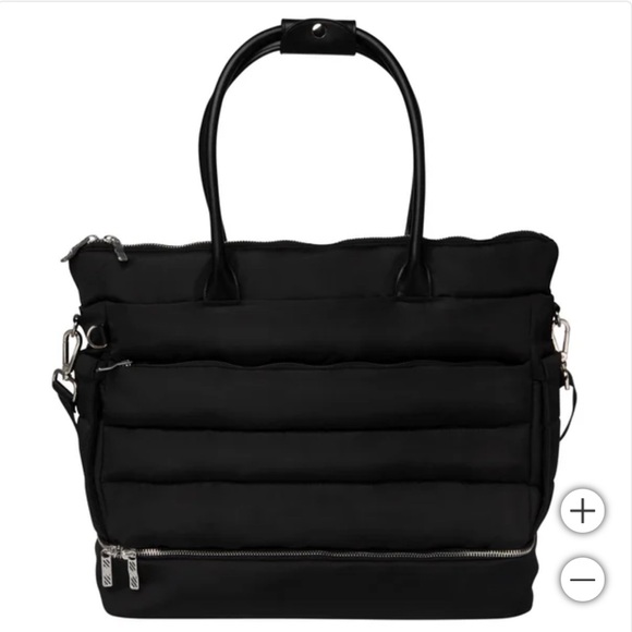 Elegant Black Quilted/Puffy Tote Bag - Picture 1 of 5